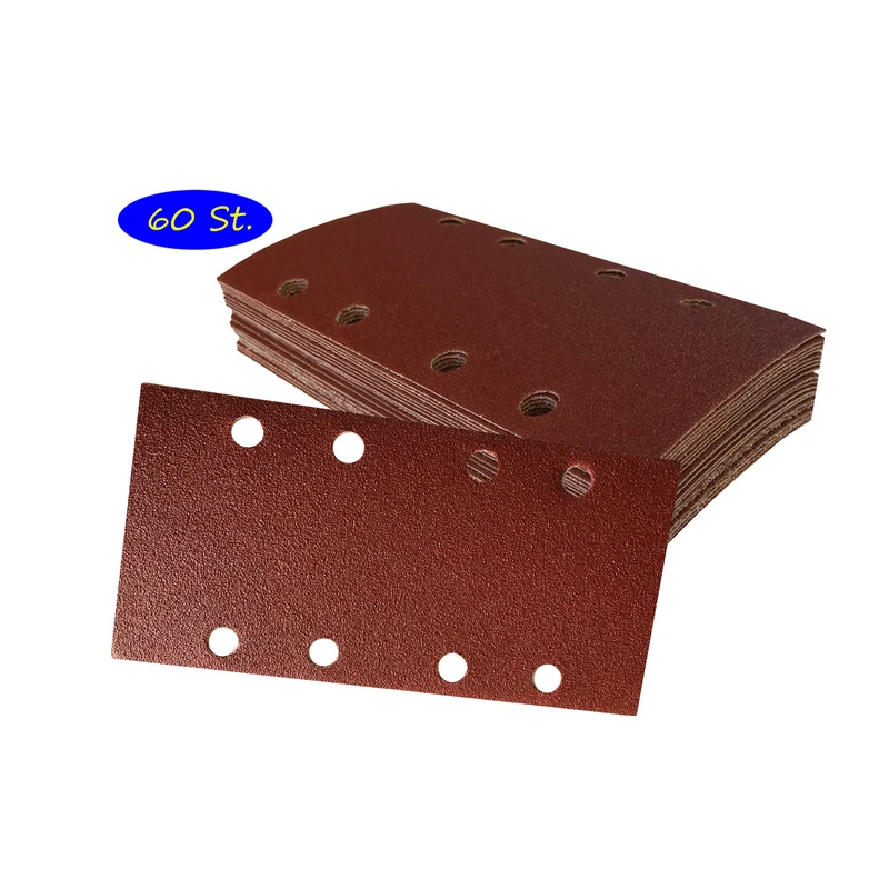 Schleifbogen-Set │ 93 x 190 mm │ 8 Loch │ 60 Stück │ mixed je 10 x (40/60/80/120/180/240)