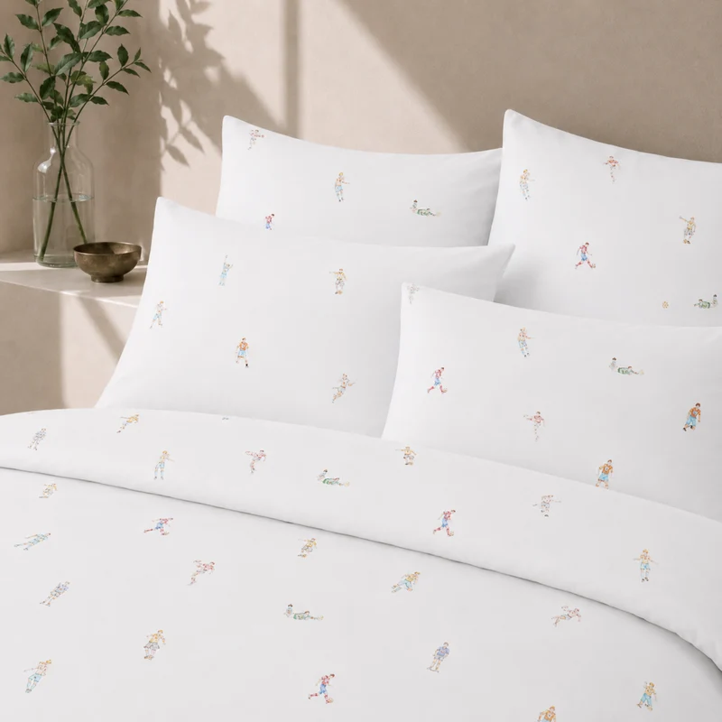 Satin Bettwäsche mit Sportmotiv, Baumwolle Bio (kbA)