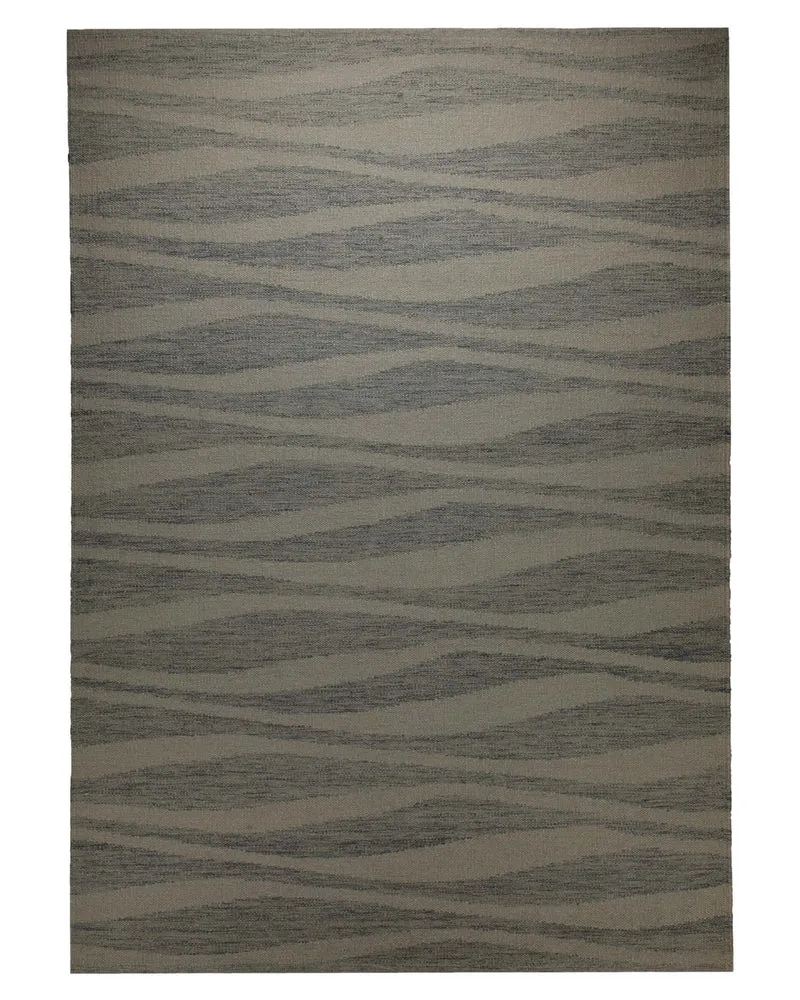 Handwebteppich Wolle Wellenstruktur grau 160x230 cm