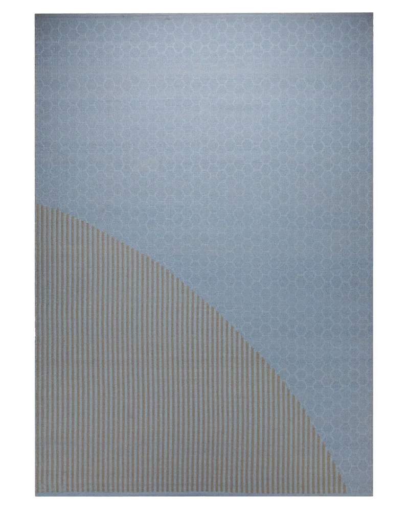 Summer Jacquard Print Teppich Baumwolle Nadelstreifen hellblau 160x230 cm