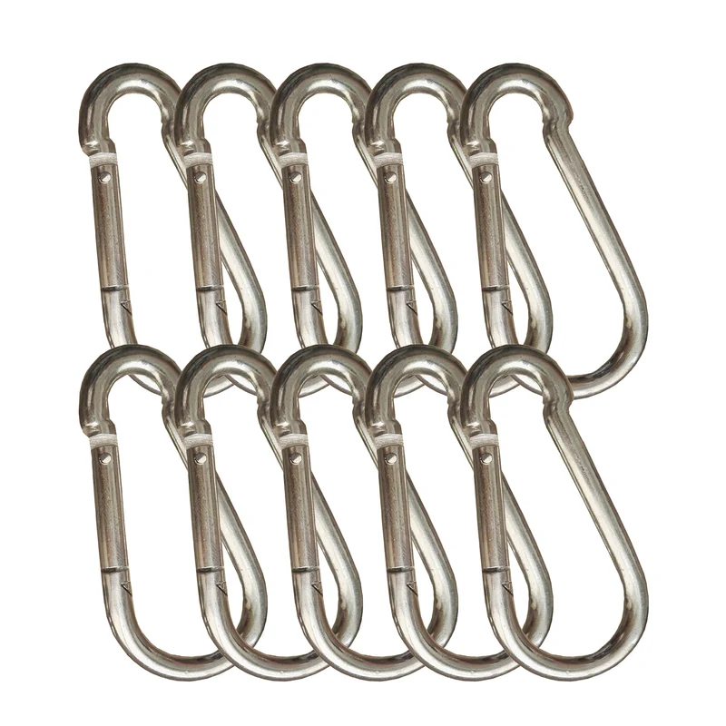 Karabiner Stahl verzinkt Silber│ 5x50 mm │ 10 Stück