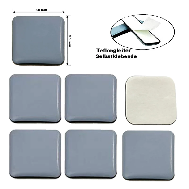 Teflongleiter 50x50mm, selbstklebend, 16 Stück