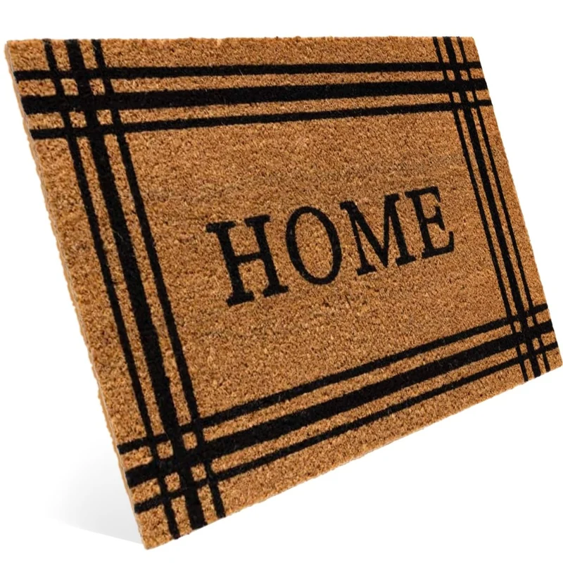 Kokos Fußmatte mit Streifen Motiv und Home