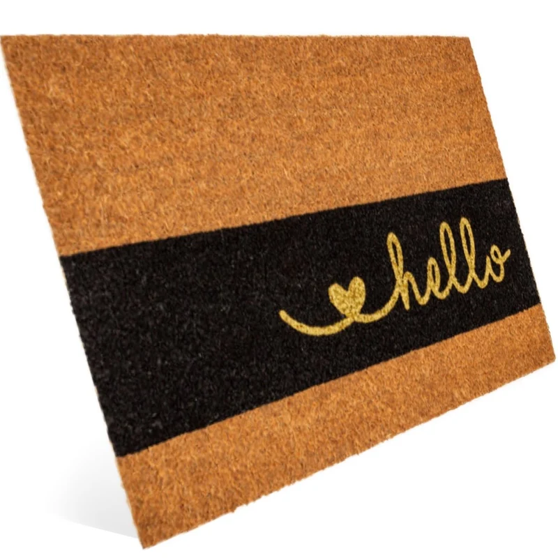 Kokos Fußmatte mit Herz Hello Motiv