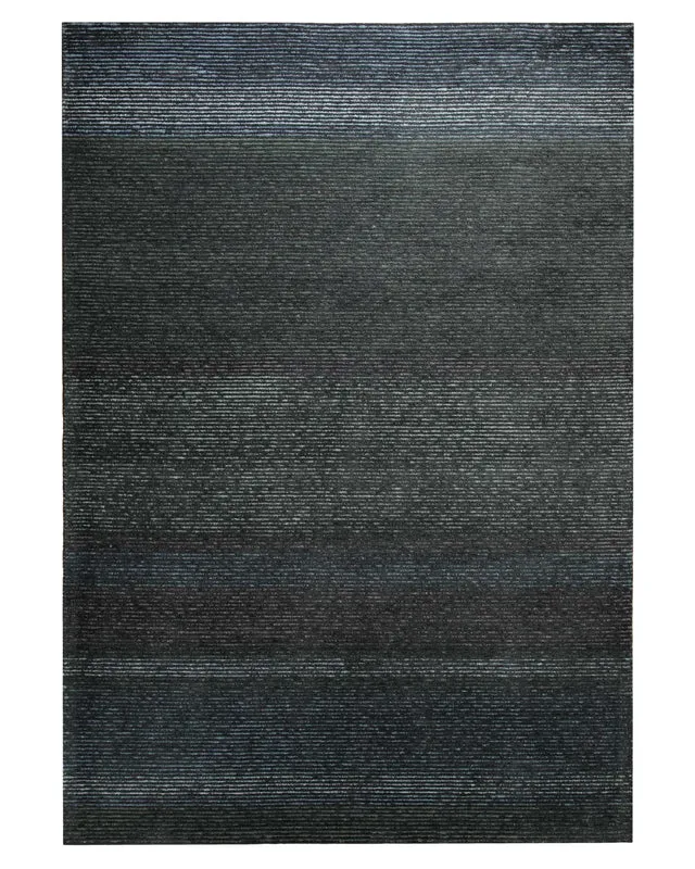Anthrazit im Streifenlauf - Handtuft 160 x 230 cm