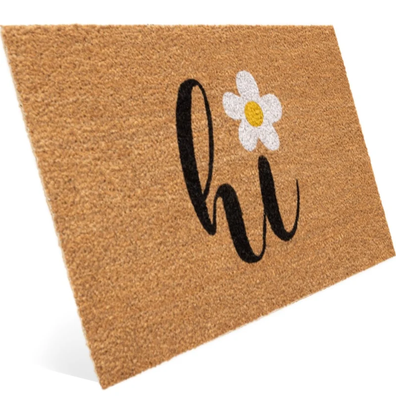 Kokos Fußmatte mit Blumen Motiv & Hi