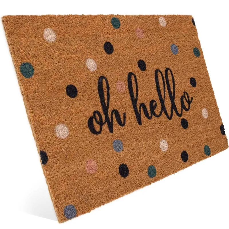 Fußmatte aus Kokos mit Punkte Motiv & Oh Hello