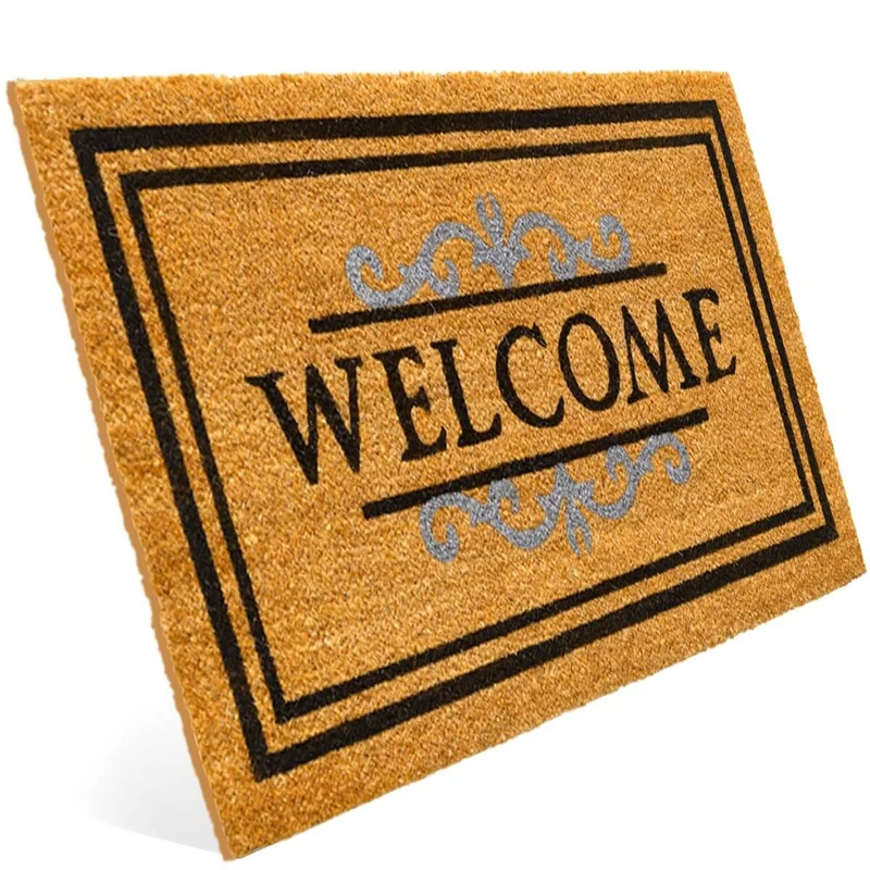 Fussmatte Kokos Welcome mit Ornament Aufdruck