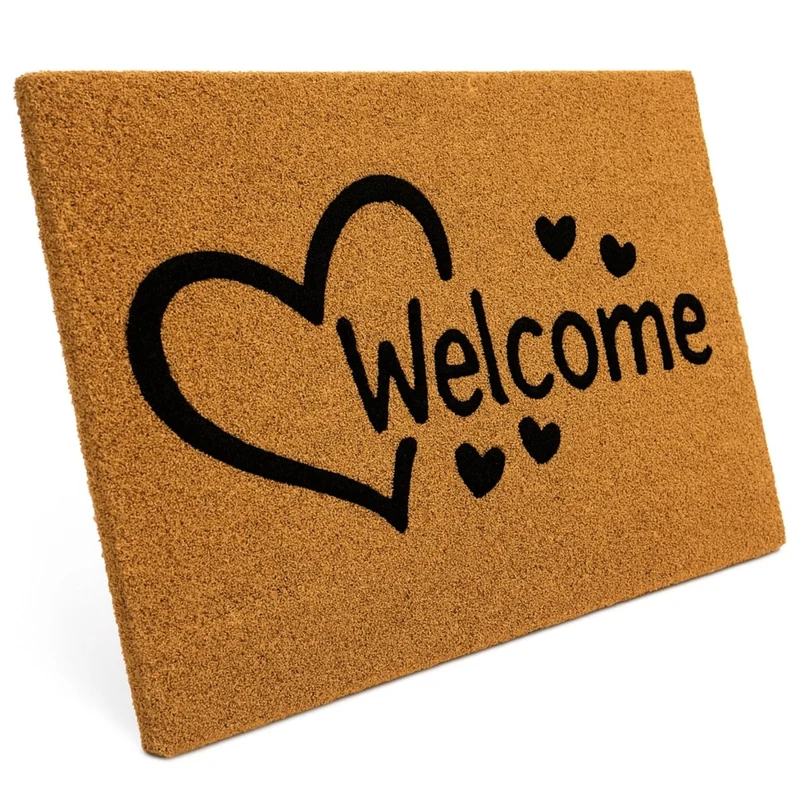 Fussmatte Kokos Welcome mit Herz