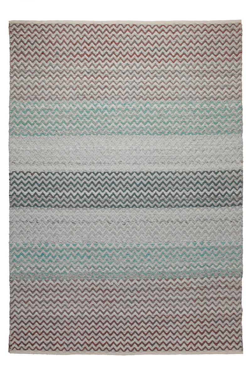 160x230 Teppich Wohnzimmer Multicolor-Chevron für drinnen und draußen – Outdoor-Teppich aus Indien