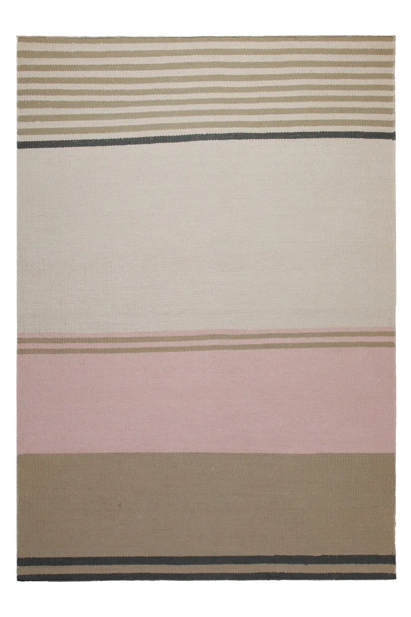 160x230 Teppich Wohnzimmer Sand, Rosé und Mocca – Cotton-Color-Block in zarter Pastellarchitektur