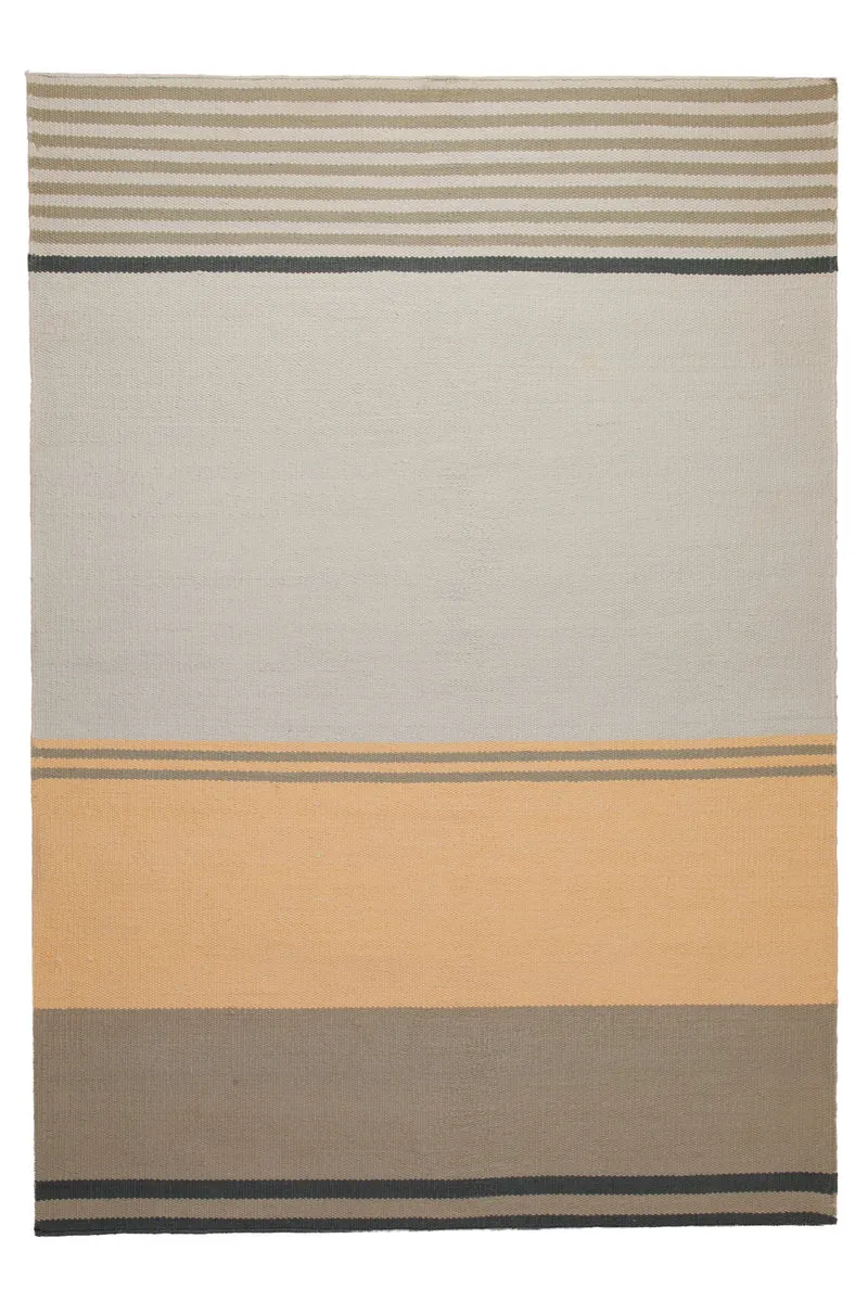 160x230 Teppich Wohnzimmer Sand, Apricot und Schiefer – Cotton-Color-Block in moderner Architektur