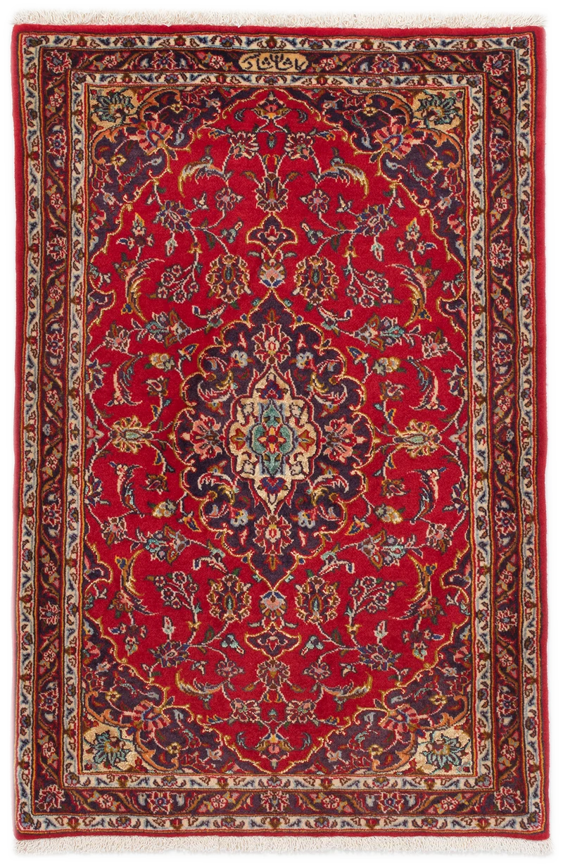 Oriental Kashan Perserteppich in Rot
