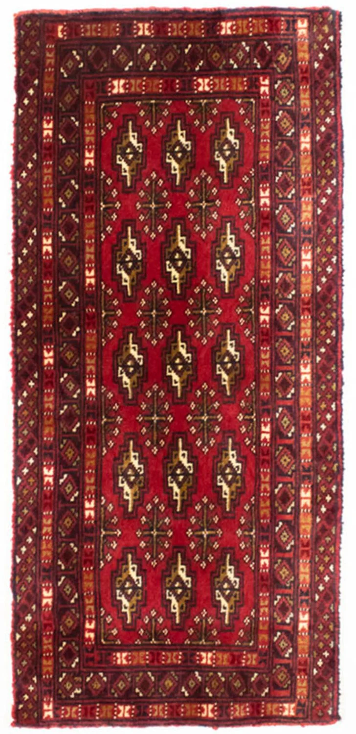 Turkaman Teppich 50 x 100 cm - rot