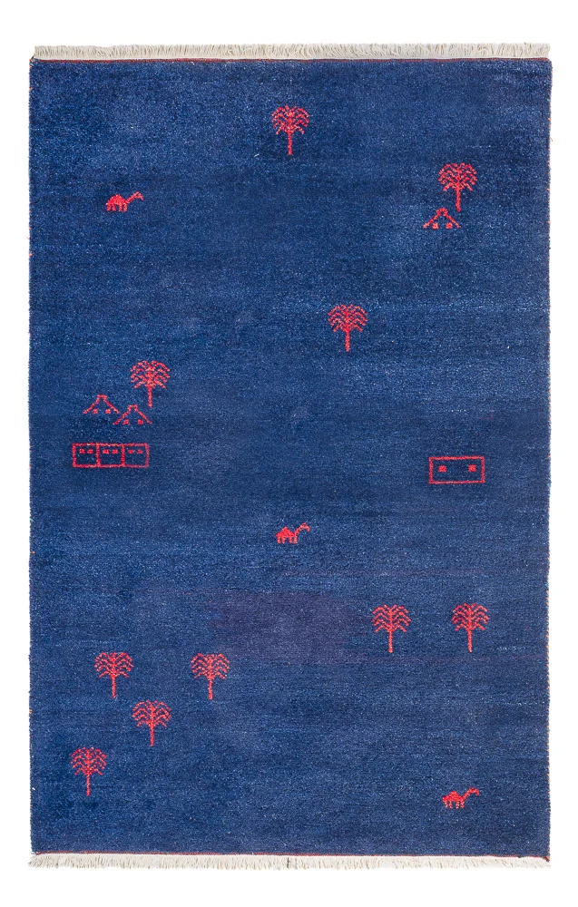 Gabbeh Teppich - Indus - 120 x 180 cm - dunkelblau