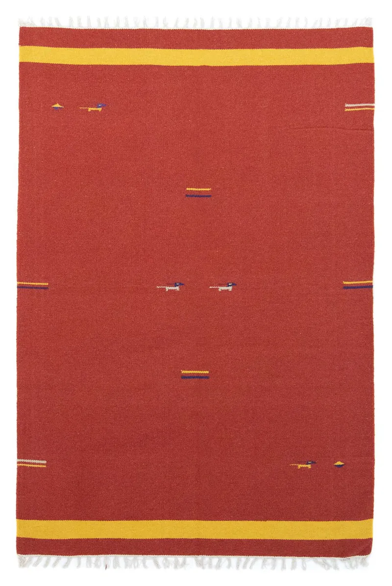 Kelim Teppich - Trendy 140 x 200 cm - rot