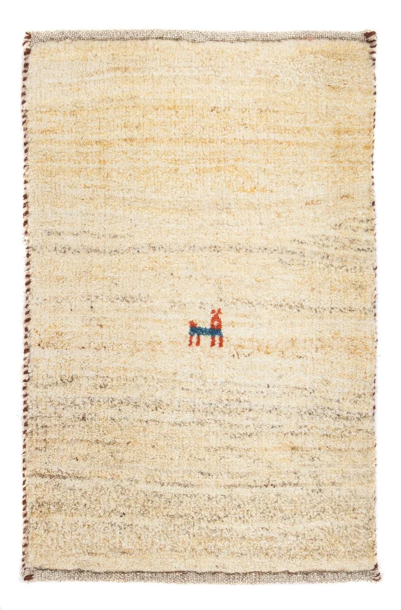 Gabbeh Teppich - Loribaft Perser 40 x 60 cm - beige