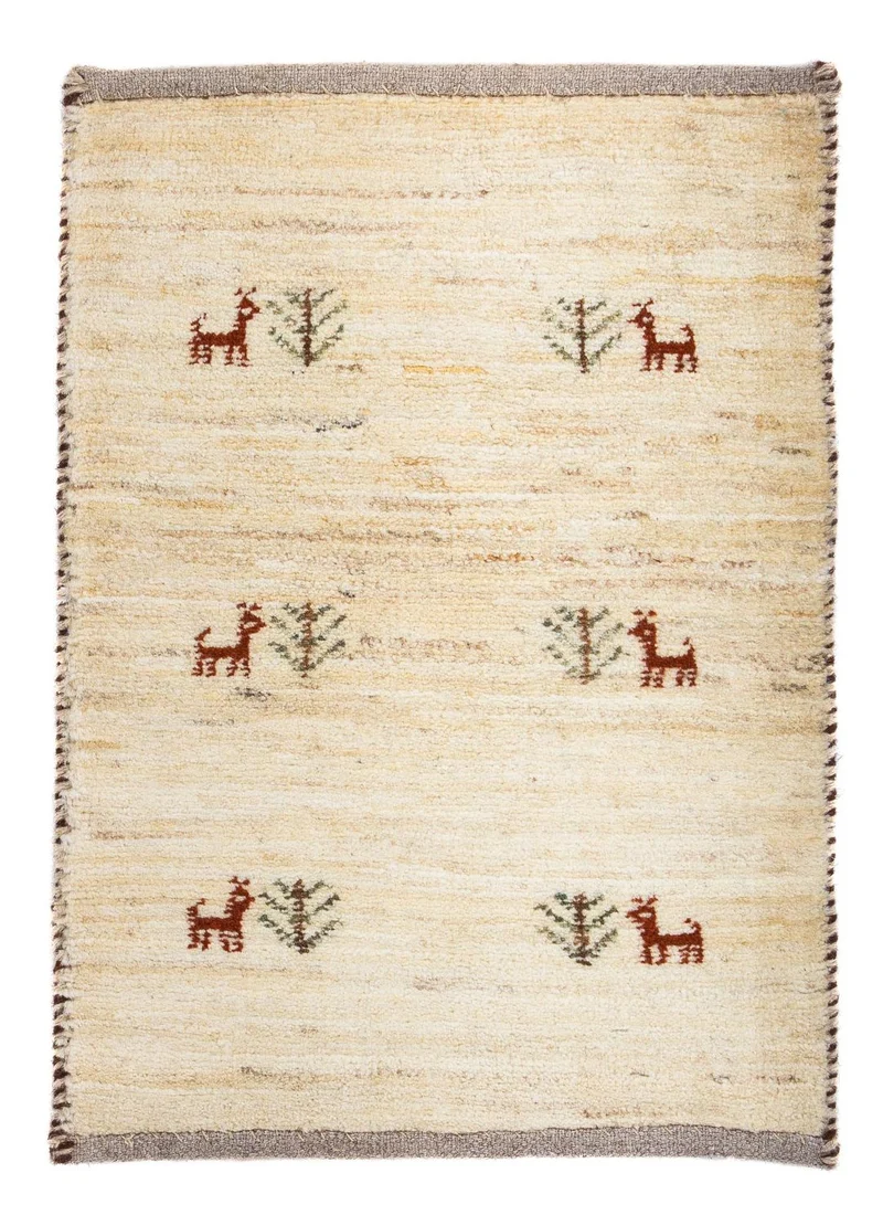 Gabbeh Teppich - Loribaft Perser 40 x 60 cm - beige