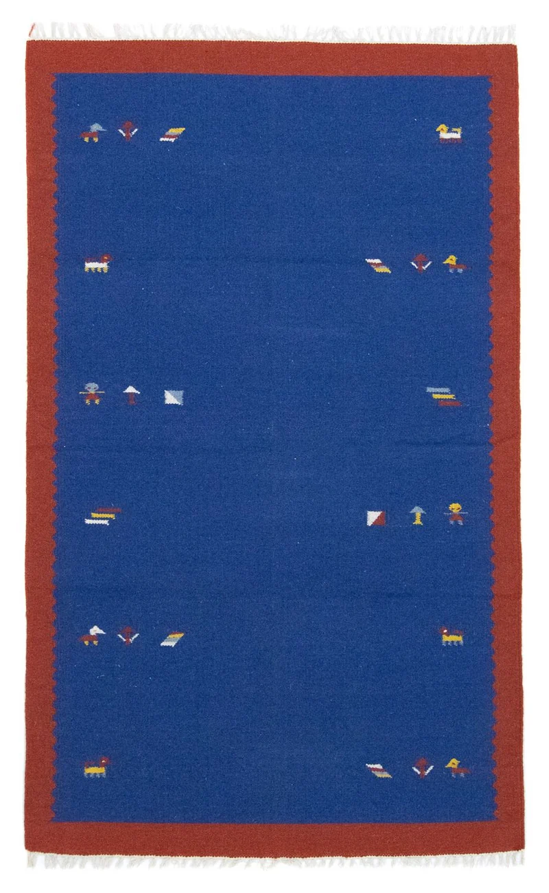 Kelim Teppich - Trendy 120 x 180 cm - blau