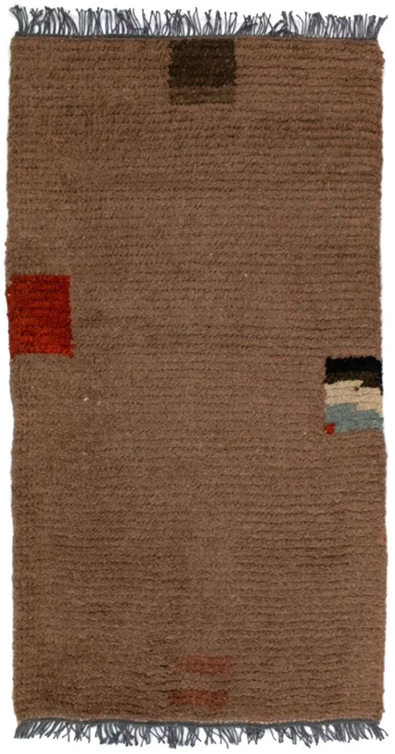 Nepal Teppich 70 x 140 cm - braun