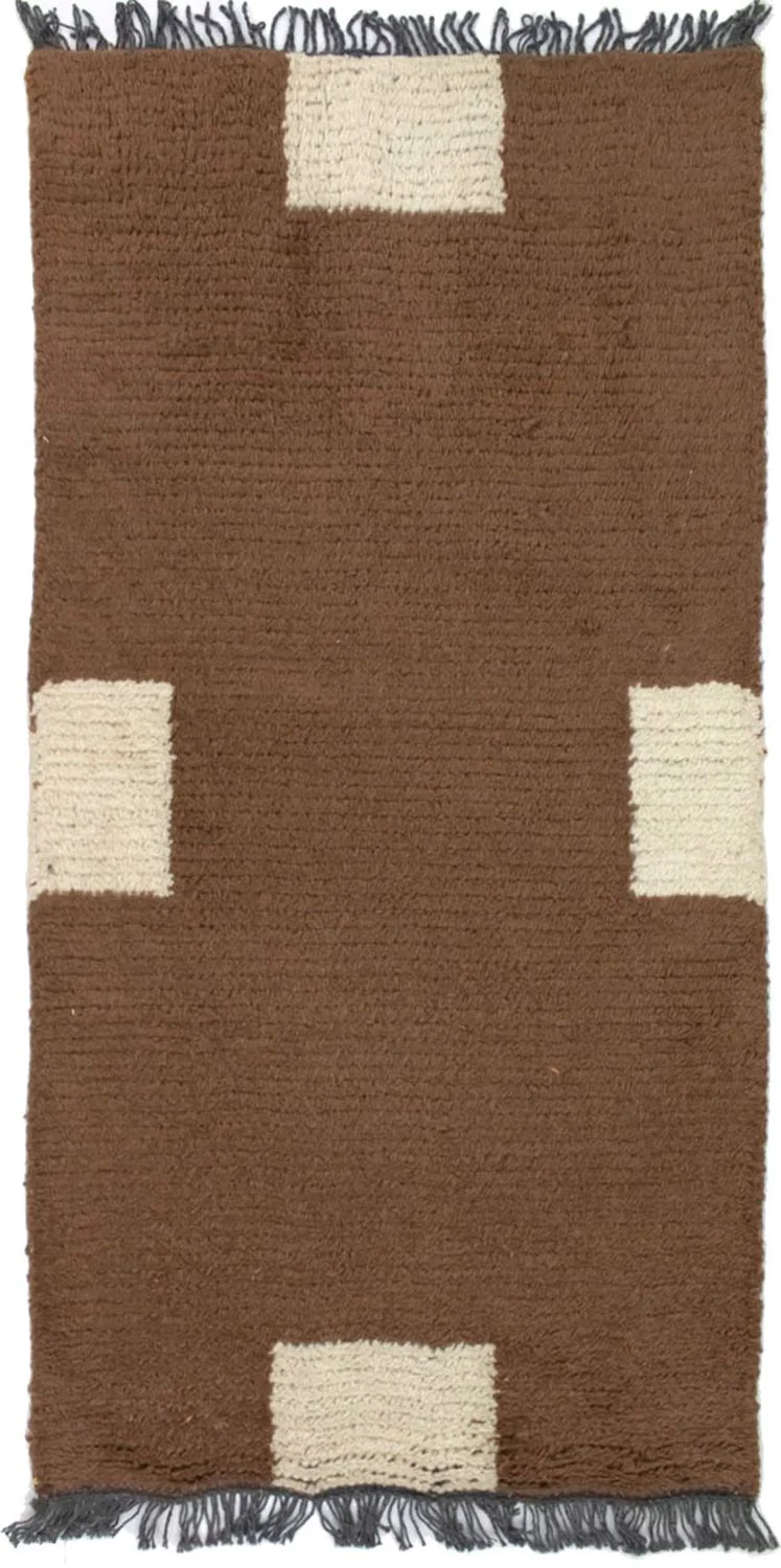 Nepal Teppich 70 x 140 cm - braun
