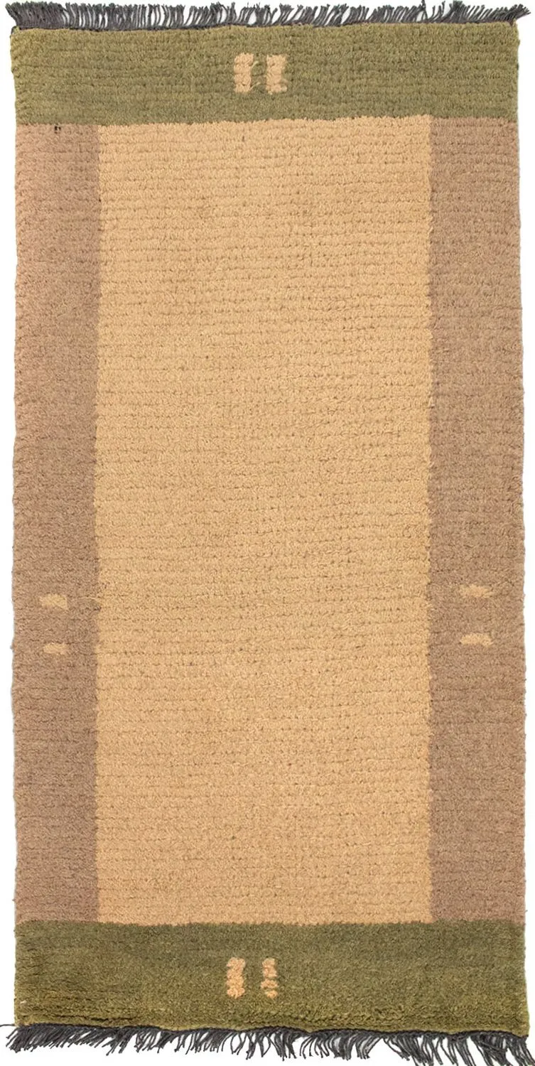 Nepal Teppich 70 x 140 cm - hellbraun