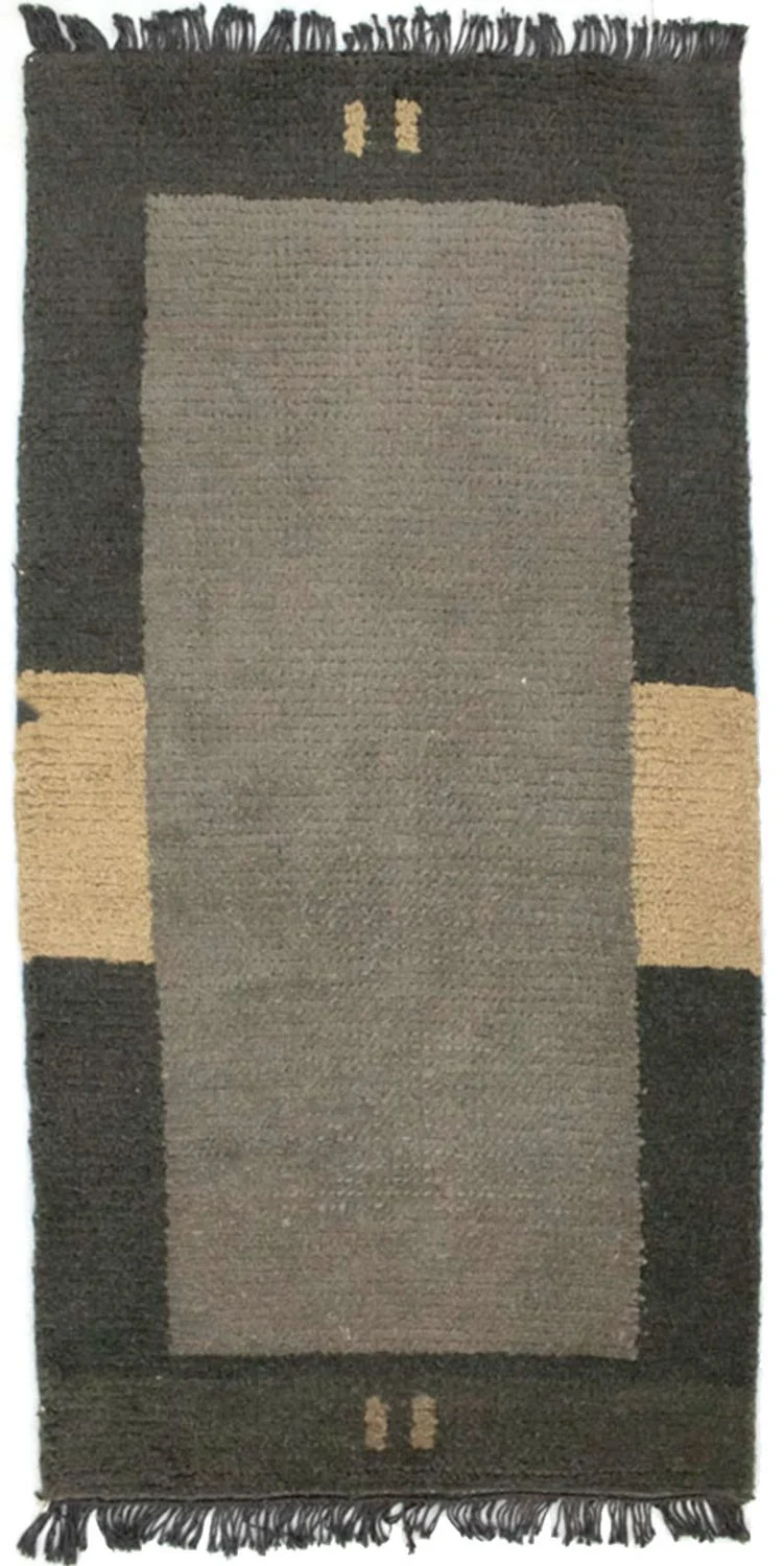 Nepal Teppich 70 x 140 cm - grau