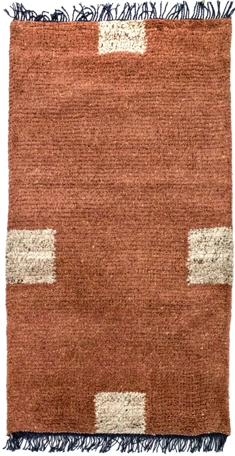 Nepal Teppich 70 x 140 cm - braun