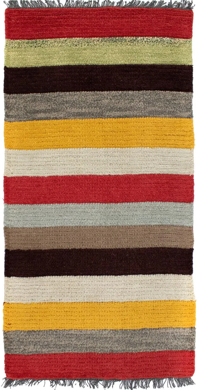 Nepal Teppich 70 x 140 cm - mehrfarbig