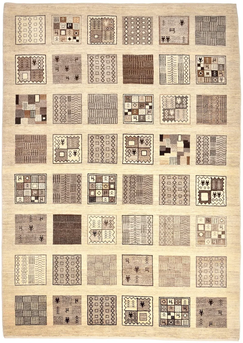 Gabbeh Teppich - Loribaft Perser 206 x 296 cm - hellbraun