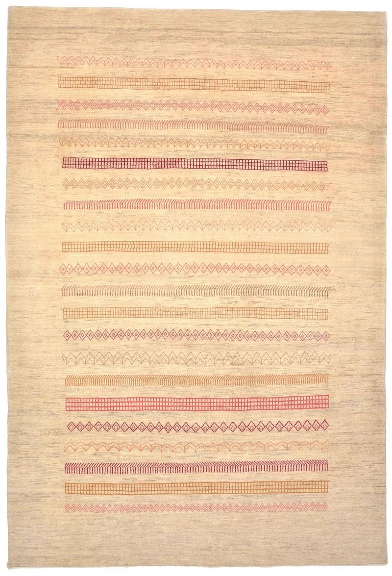 Gabbeh Teppich - Loribaft Perser 205 x 301 cm - sand