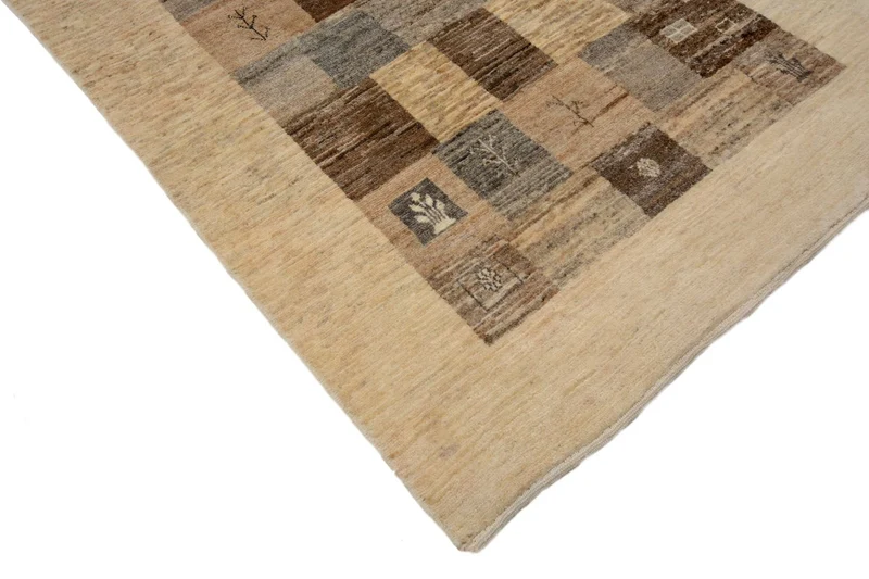 Gabbeh Teppich - Loribaft Perser 101 x 512 cm - hellbraun