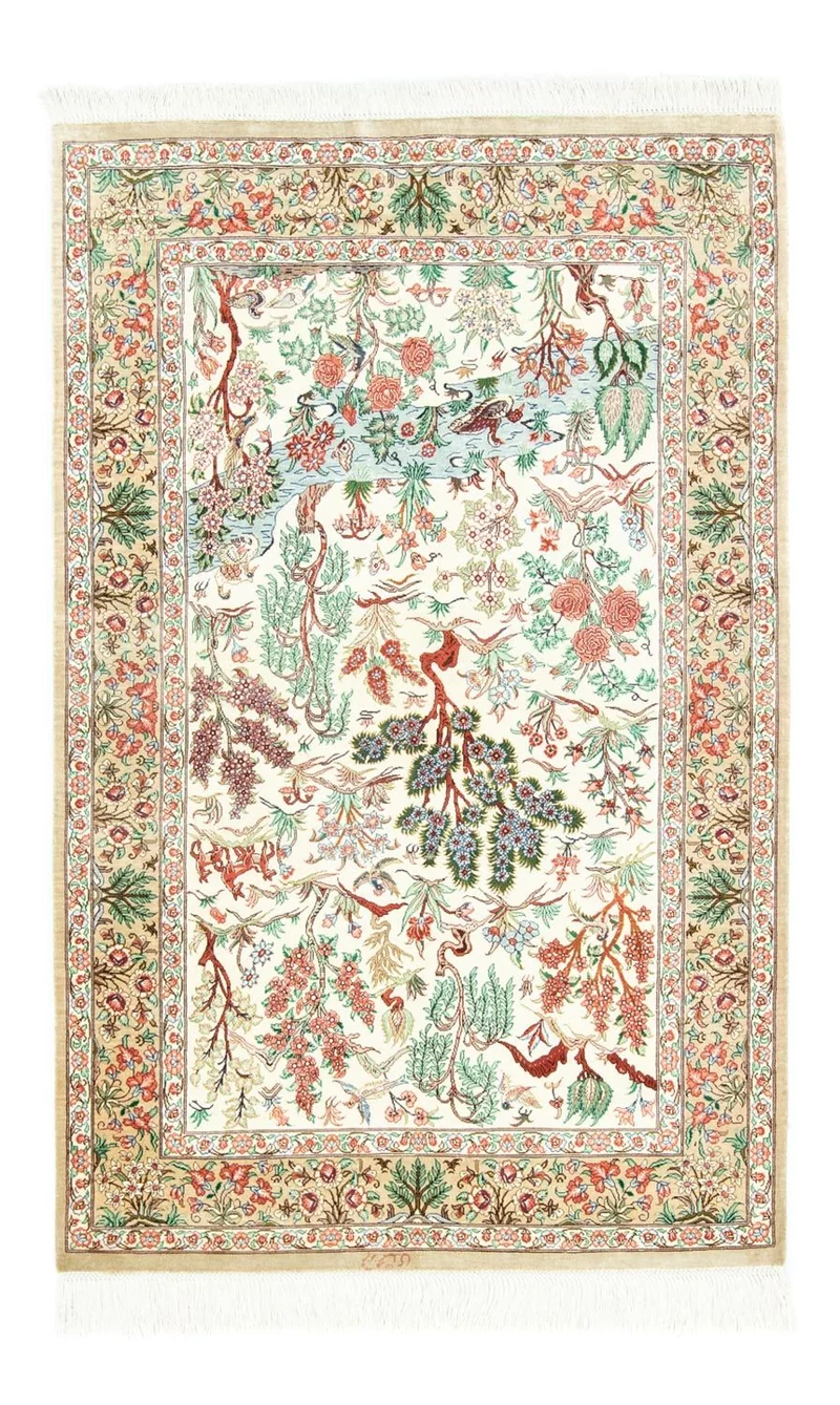 Seidenteppich - Ghom Seide - Premium 80 x 122 cm Teppichbrücke