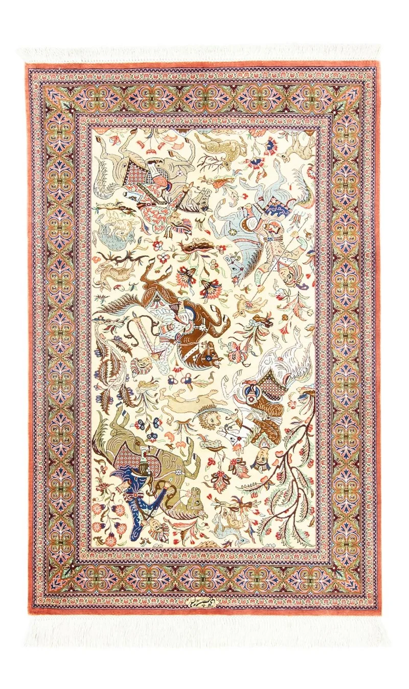 Seidenteppich - Ghom Seide - Premium 77 x 121 cm Teppichbrücke