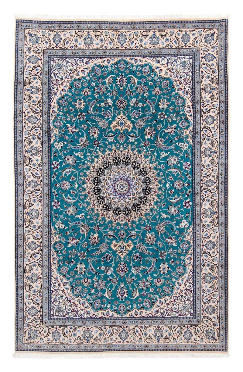 Perserteppich - Nain - Royal 201 x 305 cm - seeblau