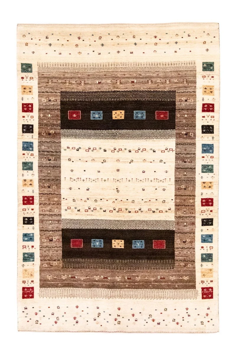 Gabbeh Teppich - Loribaft Perser 170 x 260 cm - beige