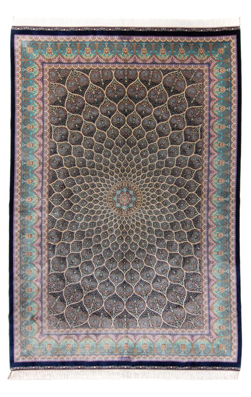 Perserteppich - Ghom - 200 x 300 cm - dunkelblau