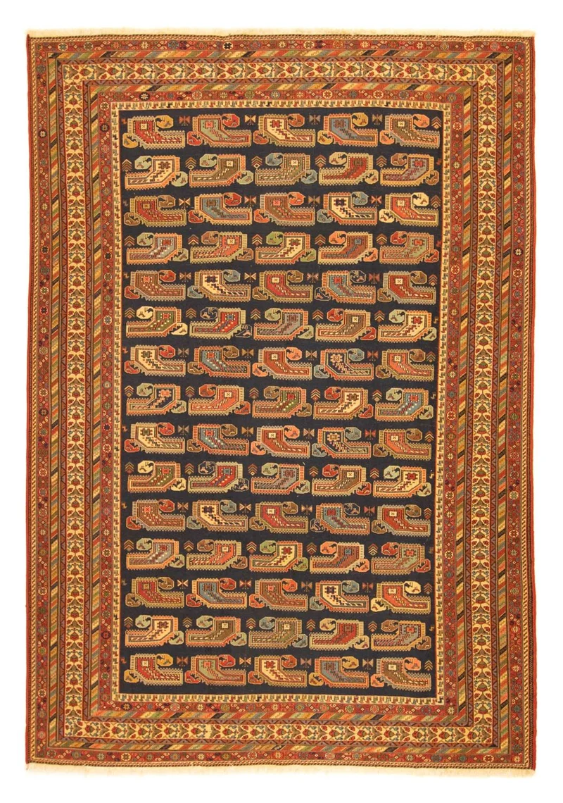 Kelim Teppich - Oriental 194 x 283 cm - dunkelblau
