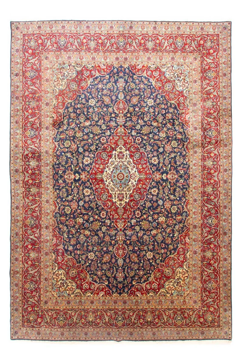 Perserteppich - Keshan 300 x 433 cm - blau