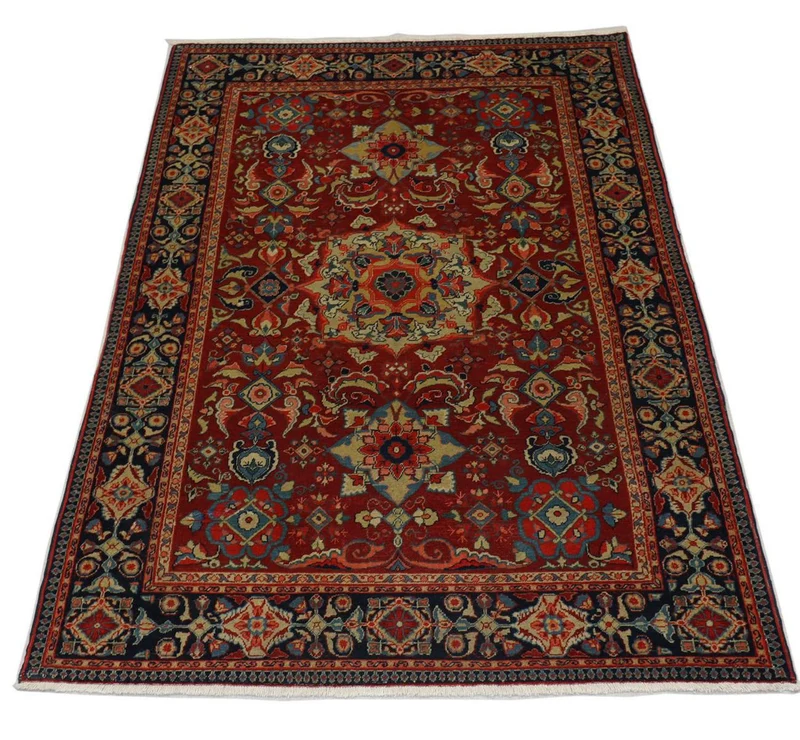 Orientteppich 139 x 205 cm - dunkelrot