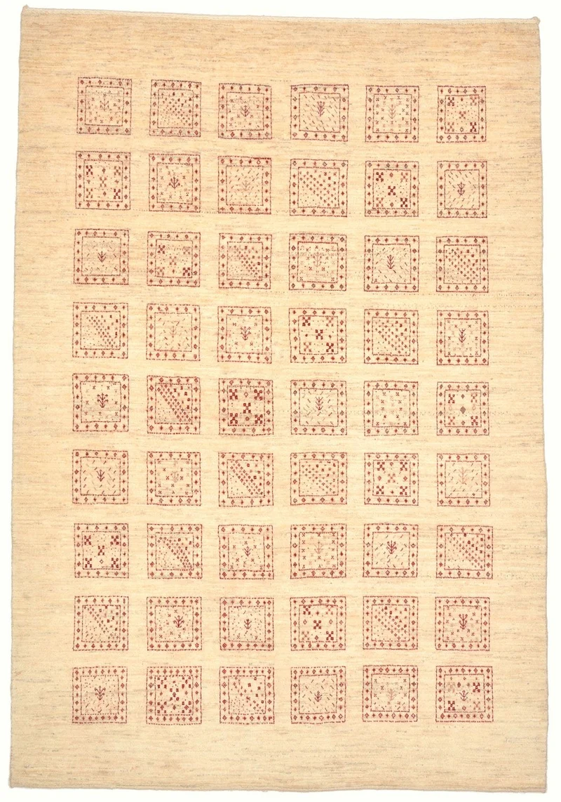 Gabbeh Teppich - Loribaft Perser 141 x 211 cm - beige