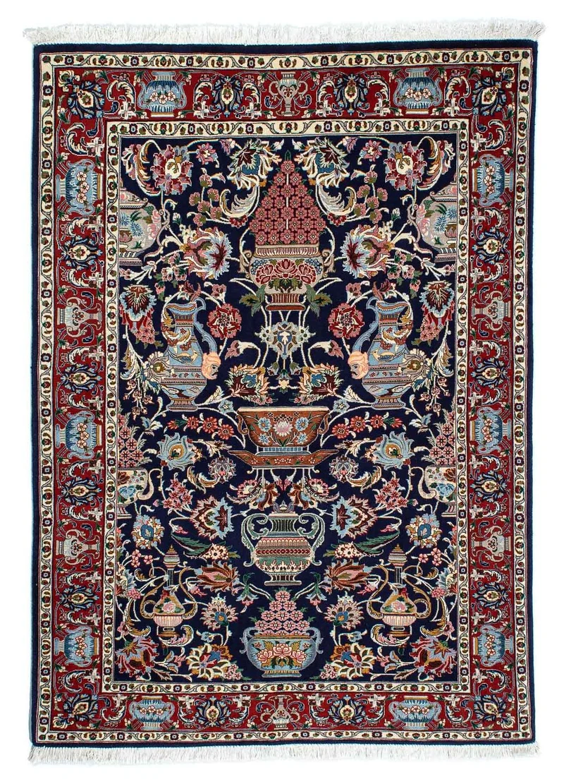 Perserteppich - Ghom 135 x 188 cm - dunkelblau