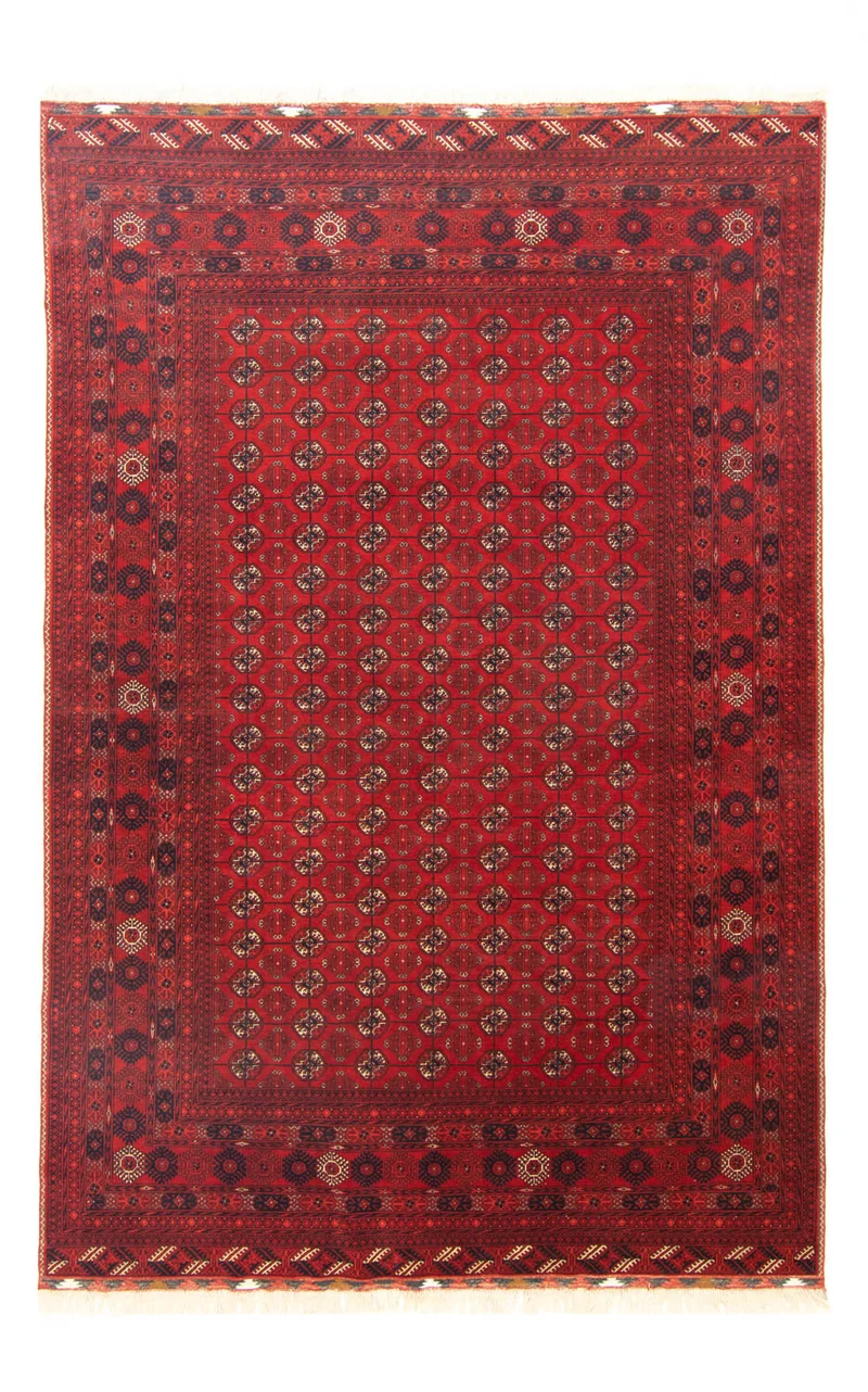 Afghan Teppich - Buchara 198 x 299 cm - dunkelrot