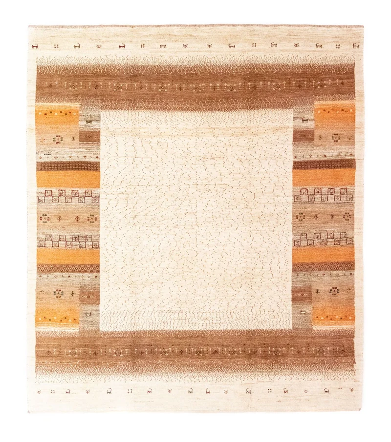 Gabbeh Teppich - Loribaft Perser 200 x 237 cm - beige