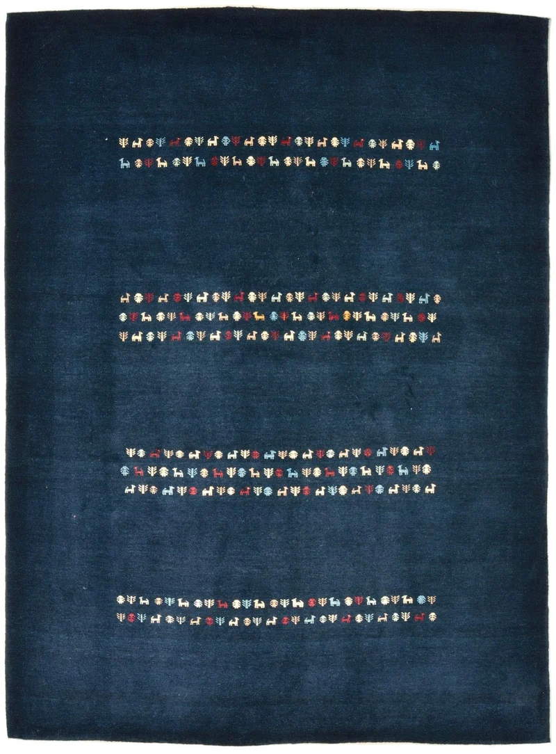 Gabbeh Teppich - Loribaft Perser 154 x 209 cm - blau