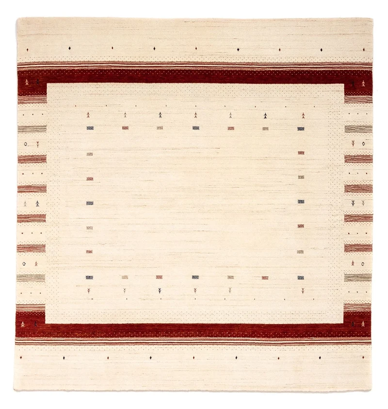 Gabbeh Teppich - Loribaft Indus 255 x 255 cm - beige