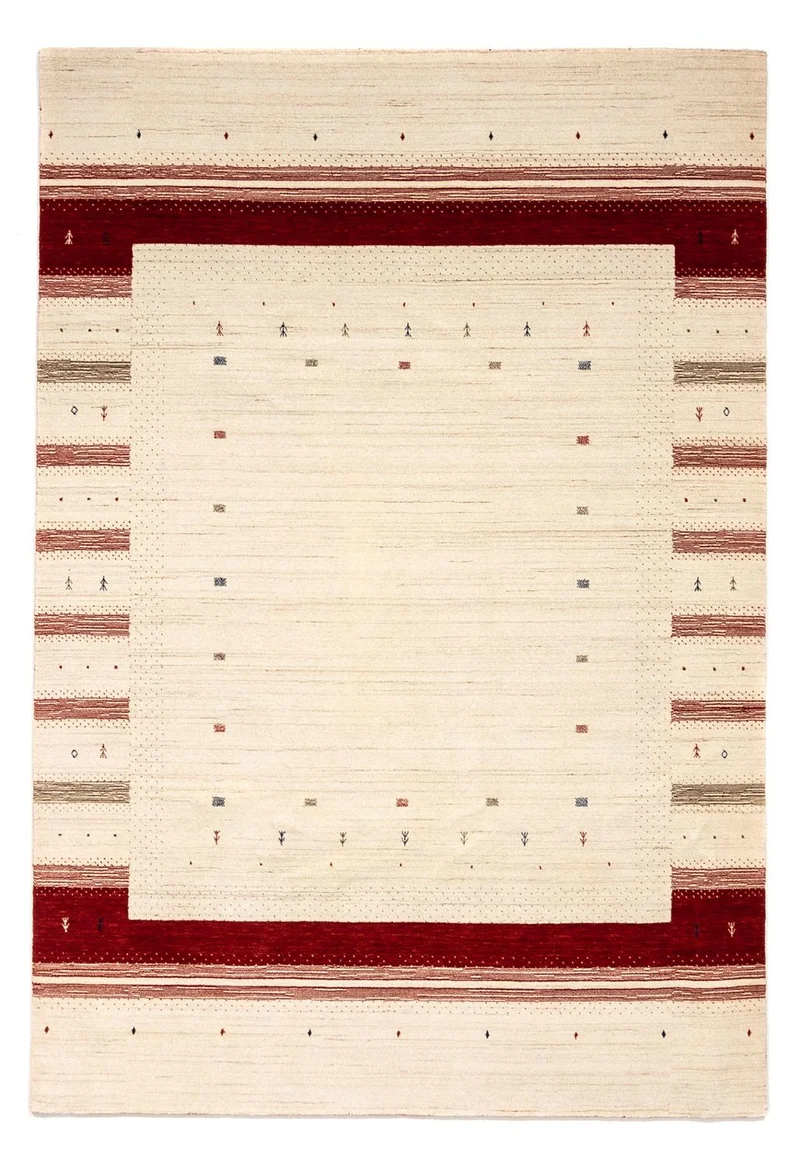 Gabbeh Teppich - Loribaft Indus 207 x 304 cm - beige