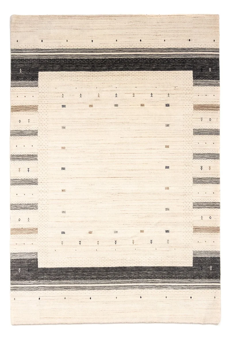 Gabbeh Teppich - Loribaft Indus 207 x 304 cm - beige