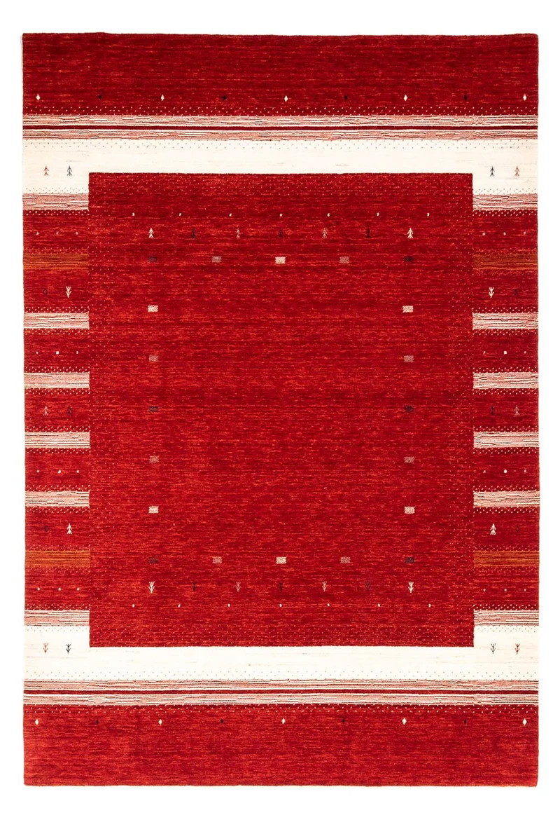 Gabbeh Teppich - Loribaft Indus 207 x 303 cm - rot