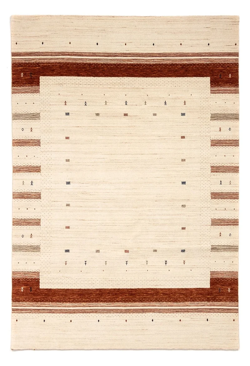 Gabbeh Teppich - Loribaft Indus 206 x 304 cm - beige